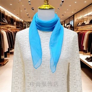 新款小方巾女纯色韩版围脖薄款雪纺领巾百搭款正方形装饰丝巾围巾