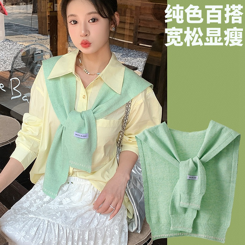韩版针织小披肩女春夏季百搭围巾