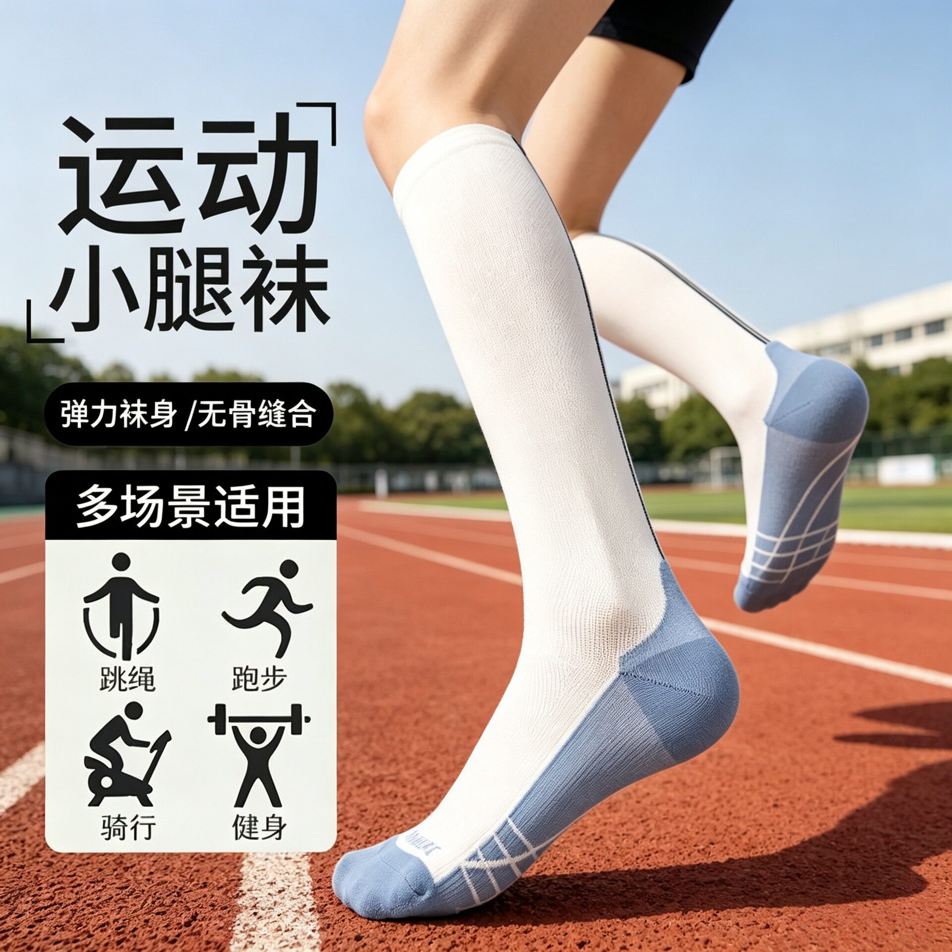 压力袜子女款夏季薄款小腿袜专业运动户外跑步徒步登山骑行长筒袜