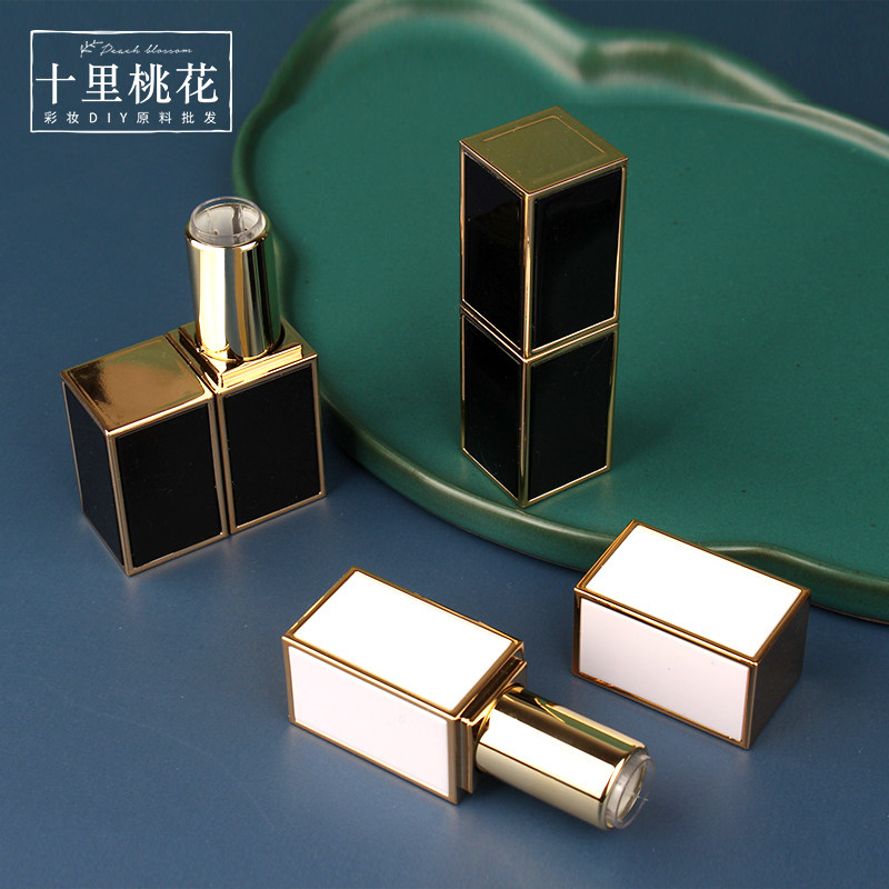 镭雕口红管高档空管diy手工自制唇膏模具黑色白色条纹外壳子12.1