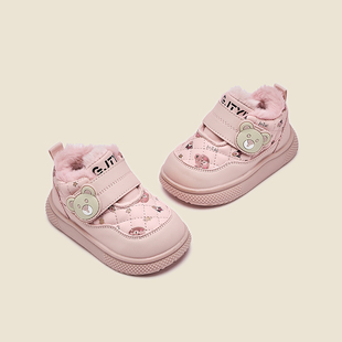 加绒防滑软底婴儿鞋 加厚男婴儿学步棉鞋 1一3岁雪地靴 冬季 女宝宝鞋