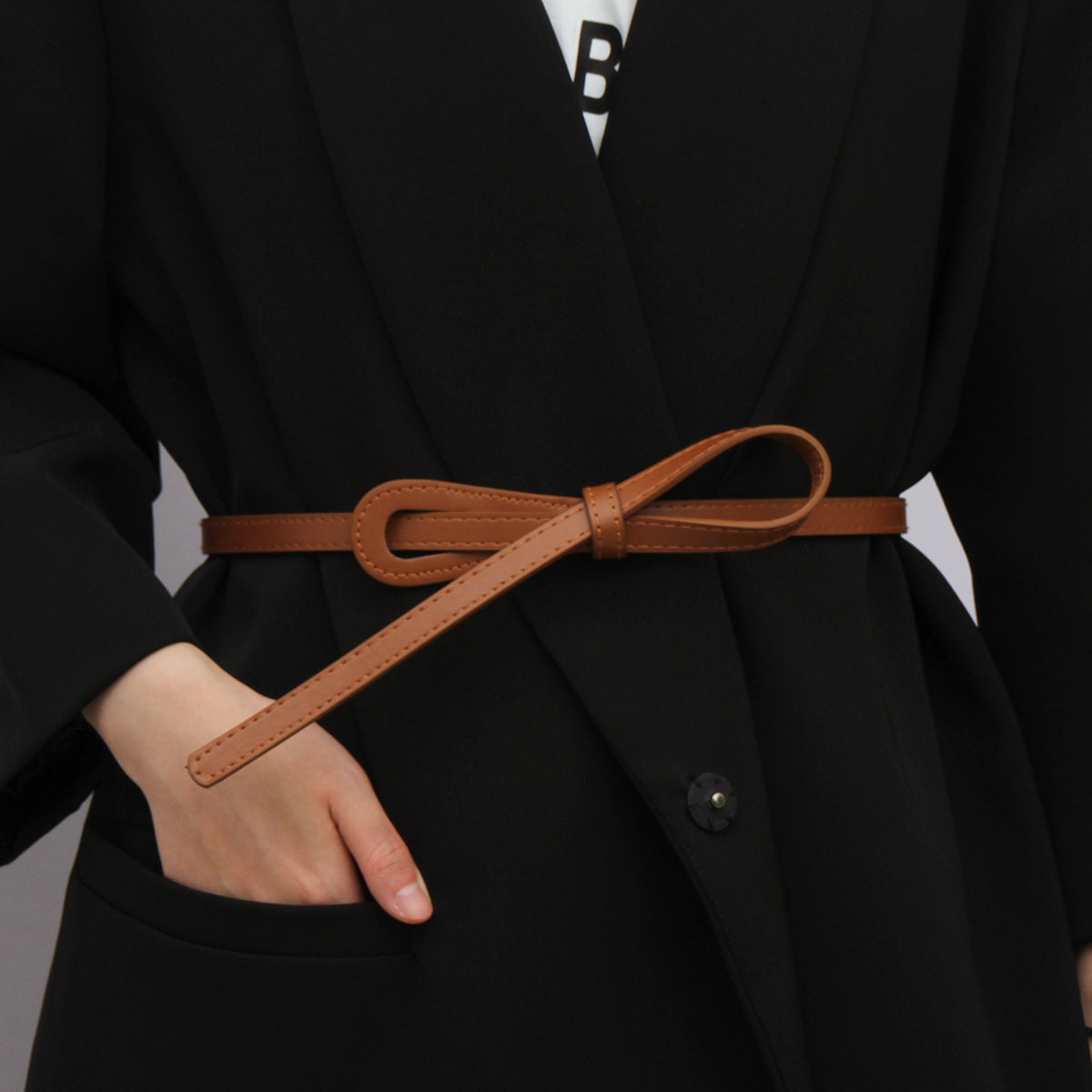 打结女士束腰带裙子百搭衣服
