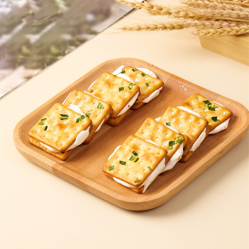 牛轧糖饼干台湾手工葱香蔓越莓牛扎苏打饼干网红夹心饼干休闲零食