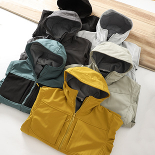 国内新款鸟家G**MA MX软壳夹克加绒防风防泼水冲锋衣连帽短外套