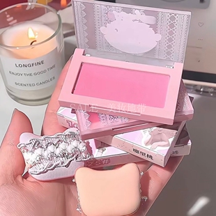 荔树秘密花园腮红修容淡妆膨胀腮紫不飞粉服帖提亮少女感自带粉扑