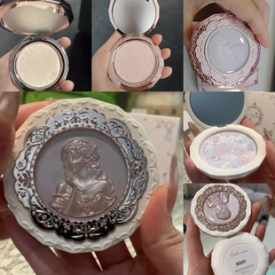 colorrose绒茸无瑕粉饼定补妆有色蜜粉多效提亮哑雾持妆锁色清透