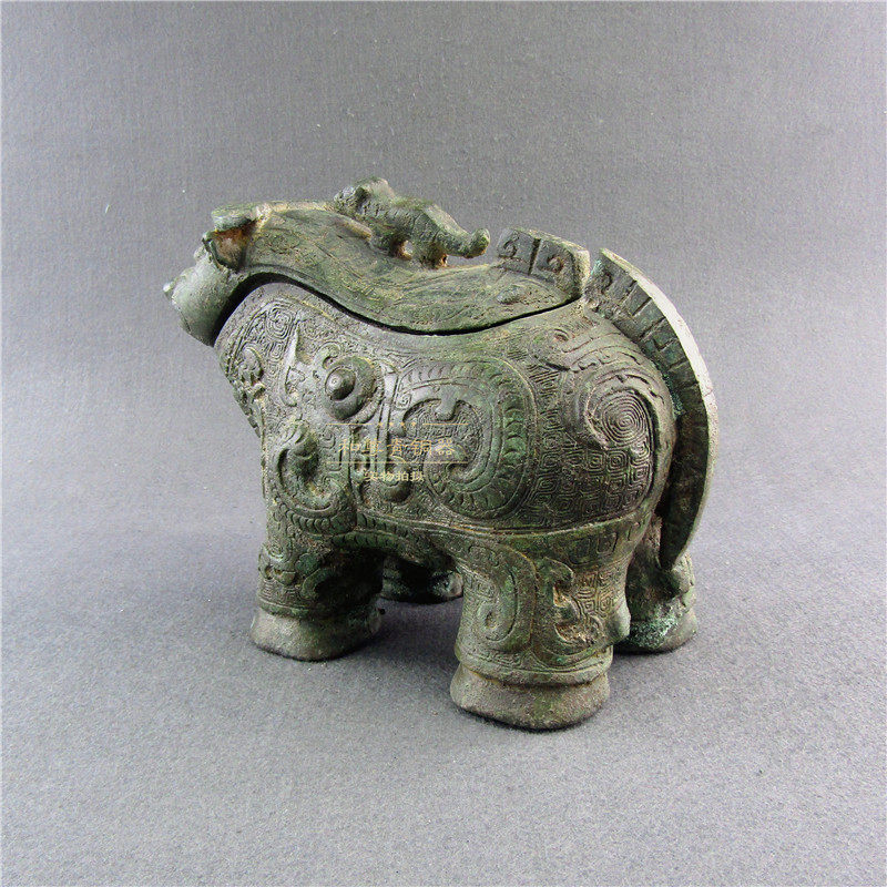 仿古青铜器牛觥家居摆件古典艺术博物馆定制商务礼品开业铜牛