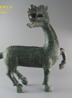 仿古青铜器铜龙马工艺礼品家居摆件桌面摆设包邮东方青龙别墅装修