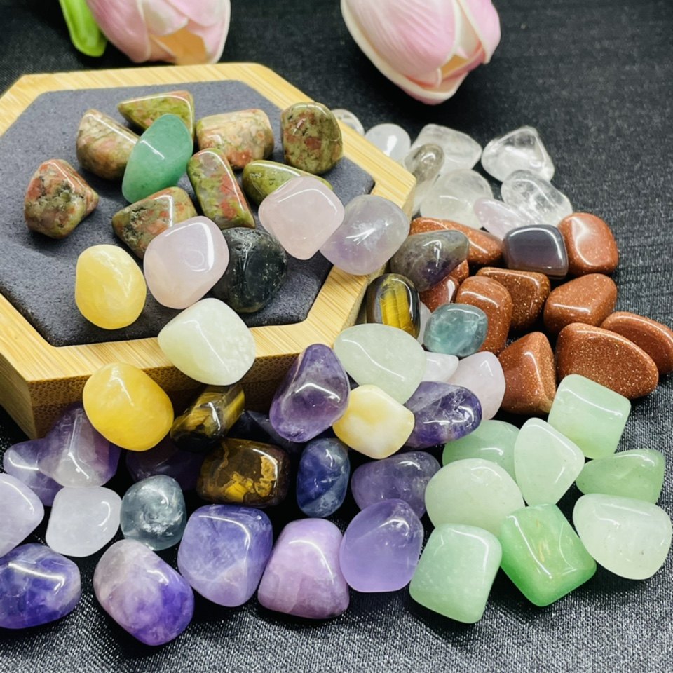 天然玉石水晶石16MM碎石摆件造景仿真盆栽鱼缸装饰宝石裸石造景石