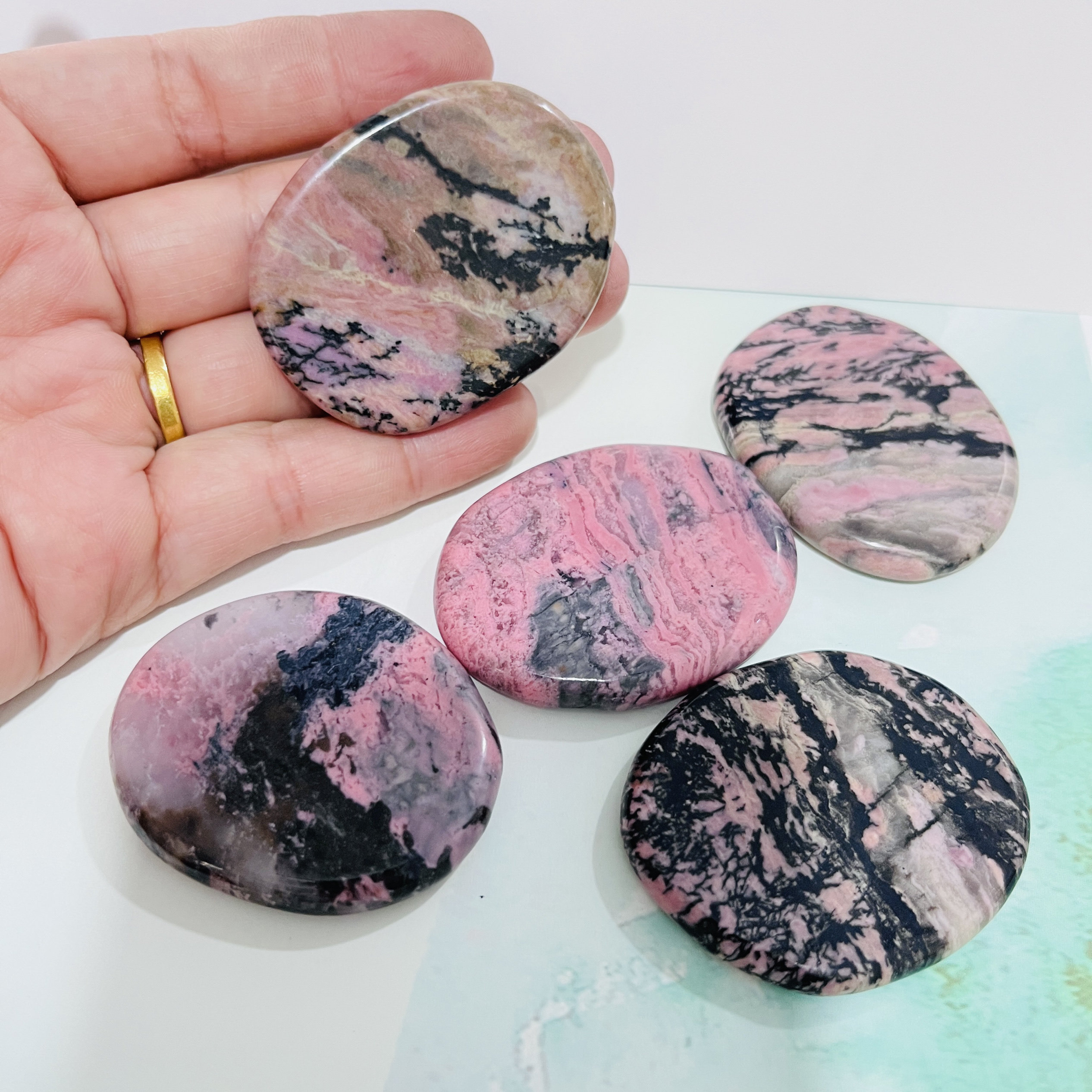 大椭圆形玉石片天然水晶 扁石手机后贴石DIY配件不规则双平面裸石