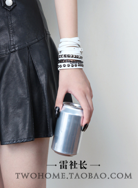 甜酷白色叠戴多层朋克风链条手镯