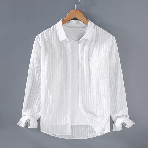 2363长袖衣服翻领宽松型薄款夏季