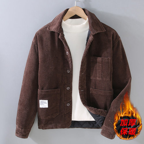 灯芯绒棉服男冬季加厚保暖上衣