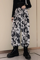 Real shot wide leg pants women's high waist drop summer ink dyed pleated toothpick pants loose and thin floor length pants