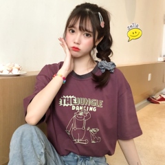 Real shot retro design minority short sleeve T-shirt women's fashion summer T-shirt