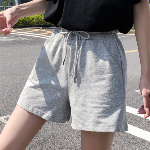 New relaxed high waist leisure wide leg sports shorts