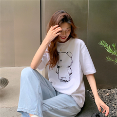 實拍新款卡通印花短袖恤女