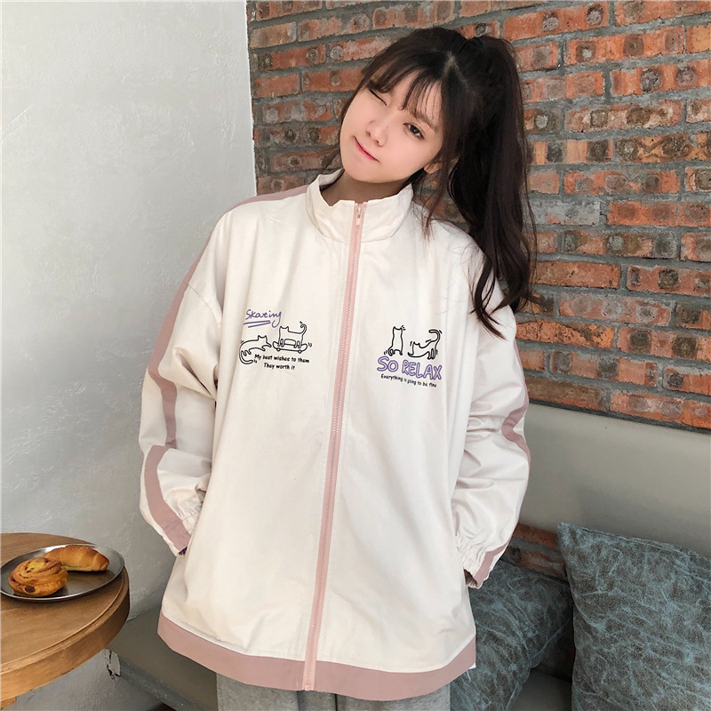 Real shooting Japanese Jacket Women's spring and autumn retro Hong Kong flavor tide gentle wind thin salt fried Street baseball suit