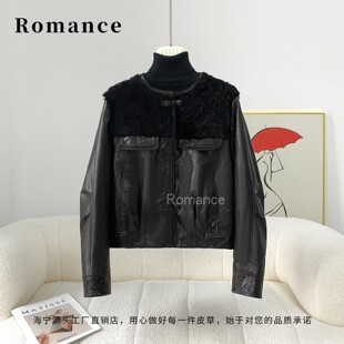 2025新款皮毛一体外套女皮草圆领年轻时尚百搭皮鹅绒服欧货绵羊皮