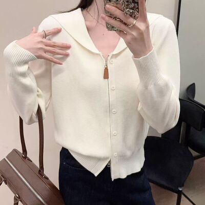 小个子早秋开衫女新款韩版针织衫