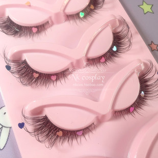 NKの小铺|汤姆的梦中情猫|舞台lolita爱心亮片猫系浓密斜飞假睫毛
