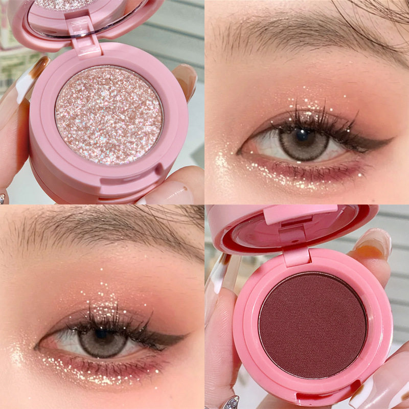 xixi深雾芙圆综合四层夹心便当眼影 爆闪珠光哑光修容侧影大地色