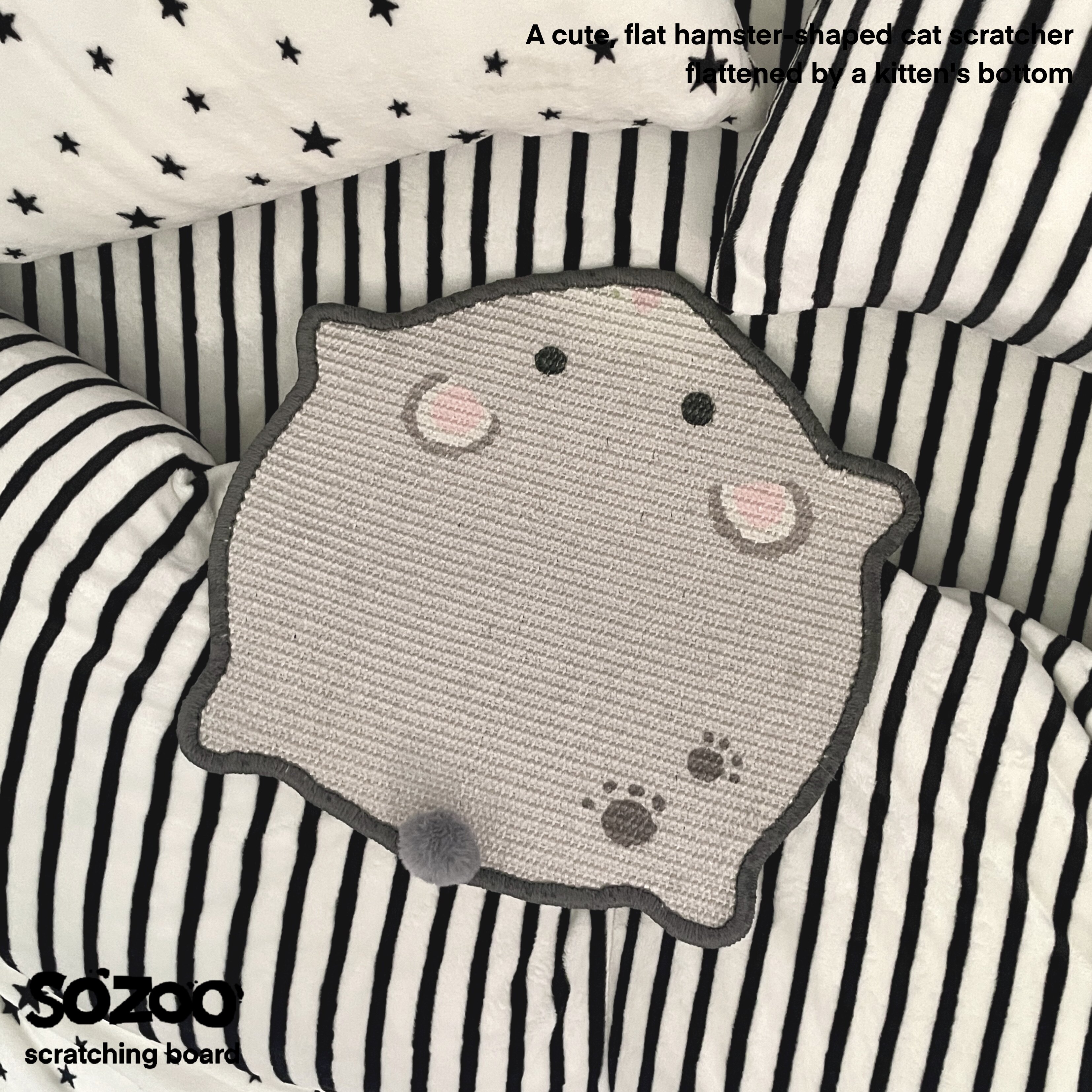 吱吱鼠饼猫抓板天然剑麻玩具