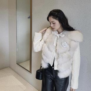 韩系皮草马甲外套女秋冬2024年新款 100狐狸毛 高端上衣 家sd 汤元