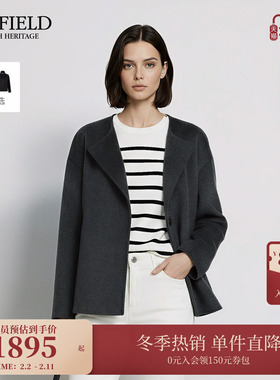 【羊毛+桑蚕丝】Scofield女装短款立领偏门襟大衣2025秋冬新品