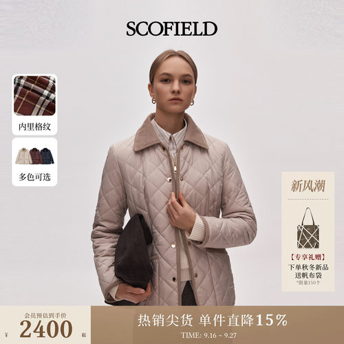 Scofield女装复古灯芯绒翻领棉服
