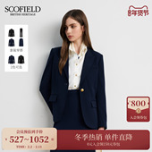 外套挺括垫肩2025秋冬新品 Scofield女装 都市干练平驳领廓形西装