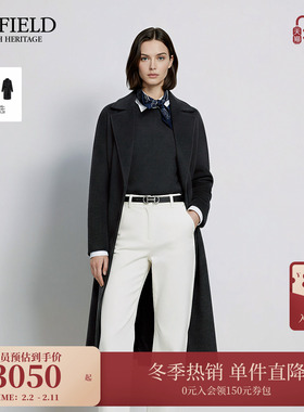【羊毛+桑蚕丝】Scofield女装简约偏门襟大衣含羊绒2025秋冬新品