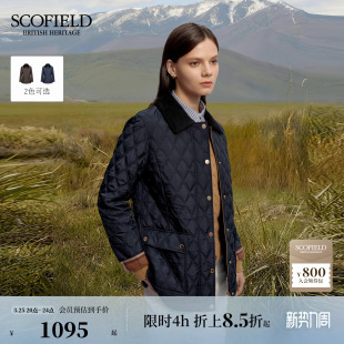 灯芯绒领拼接菱格棉服外套 Scofield女装 3M新雪丽