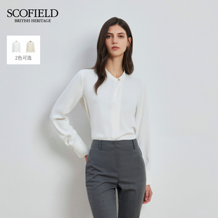 新品 Scofield女装 不规则门襟高级感上衣职场2025秋季 通勤衬衫 长袖