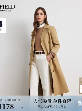 【防泼水】Scofield女装英伦风格含棉风衣双排扣收腰