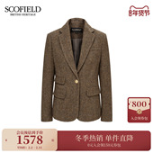 2025秋冬新品 智性气场人字纹单粒扣西装 羊毛100% Scofield女装
