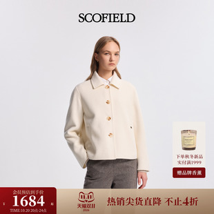 【绵羊毛】Scofield女都市廓形翻领单排扣大衣2026冬季新品