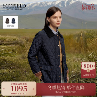 【3M新雪丽】Scofield女装灯芯绒领拼接菱格棉服外套2025秋冬新品