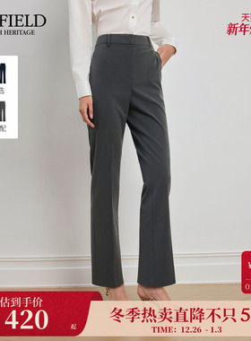 Scofield女装利落干练通勤西装裤垂顺直筒裤金属细节2025秋冬新品