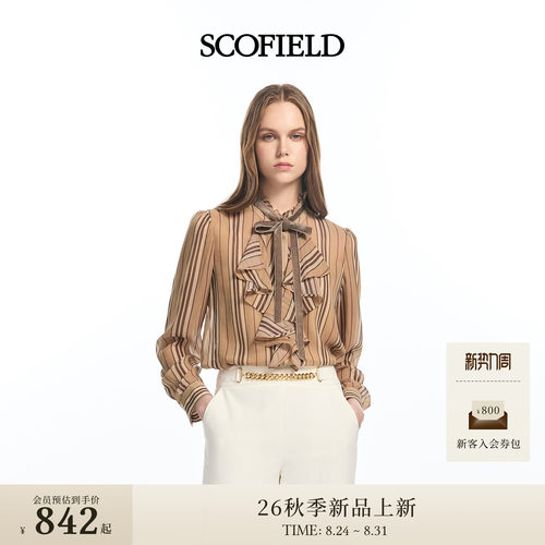 Scofield女装条纹两件套衬衫