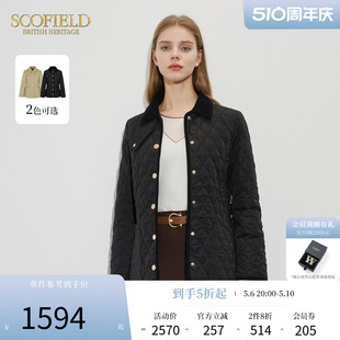 Scofield女装 美拉德灯芯绒领英伦风气质绗缝棉服2023秋冬新款