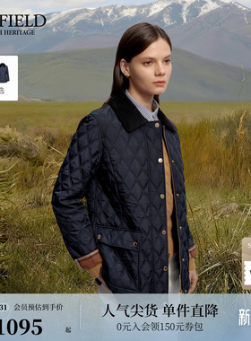 【3M新雪丽】Scofield女装灯芯绒领拼接菱格棉服外套