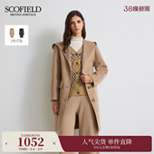 Scofield女装 桑蚕丝 休闲连帽双面呢大衣2025秋冬新品 羊毛