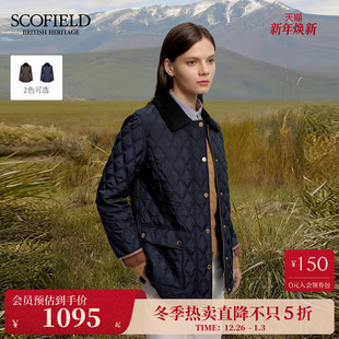 灯芯绒领拼接菱格棉服外套2025秋冬新品 Scofield女装 3M新雪丽
