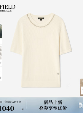 【莱赛尔+桑蚕丝】Scofield女坑条针织短袖细闪钻饰2026春夏新品