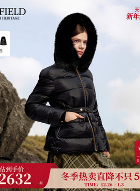 【进口面料】Scofield女利落狐狸毛领鹅绒服远红外发热2025冬新品