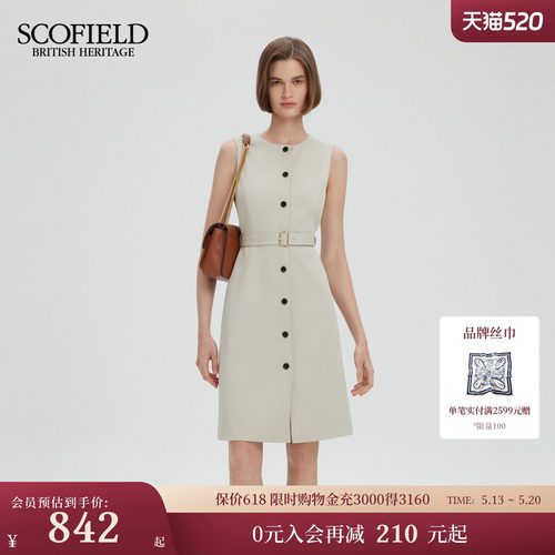 Scofield老钱风无袖连衣裙