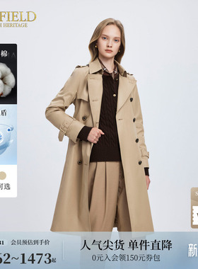 【仙护盾抗菌】Scofield女时尚翻领中长款单/双排扣风衣外套