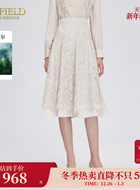 【莱赛尔】Scofield女装收腰蕾丝半身裙优雅A字半裙秋季短裙