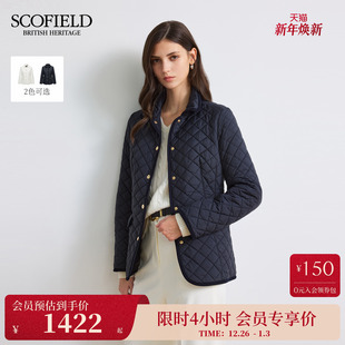 休闲菱格翻领微收腰棉服2025秋冬新品 Scofield女装 远红外发热